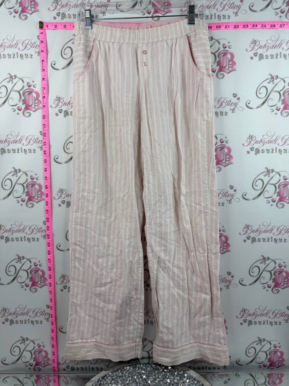 Victoria's Secret Pajama Pants with a Pale Pink Striped Lounge comfy sleep wear